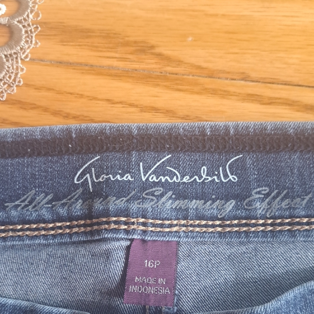 Gloria Vanderbilt AVERY All Over Slimming Effect Straight Stretch Jeans SZ. 16P - Picture 6 of 7
